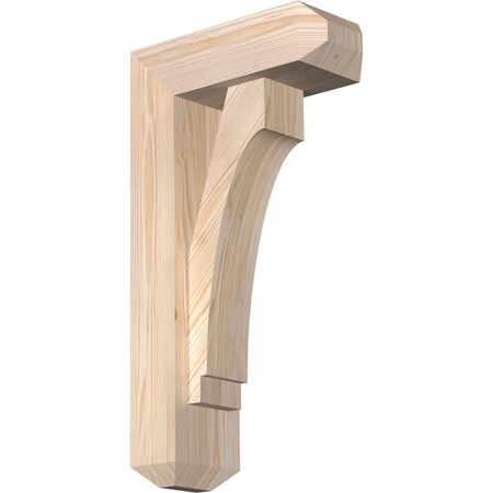 Ekena Millwork Imperial Craftsman Smooth Bracket w/ Offset Brace, Douglas Fir, 5 1/2"W x 14"D x 26"H BKT0604X14X26IMP04SDF